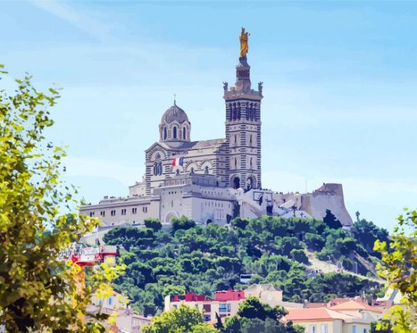 Basilique Notre Dame de la Garde Marseille paint by numbers