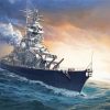 Battleship In Sea paint by numbers