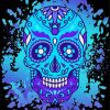 Blue Sugar Skull paint by numbers