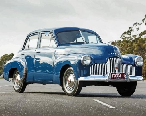 Blue Vintage Holden paint by numbers