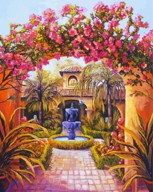 Bougainvillea Garden paint by numbers