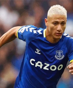 Brazilian Soccer Player Richarlison Everton paint by numbers