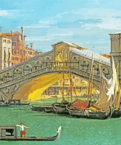 Canaletto The Rialto Bridge Venice paint by numbers