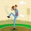 Cartoon Baseball Pitcher paint by numbers