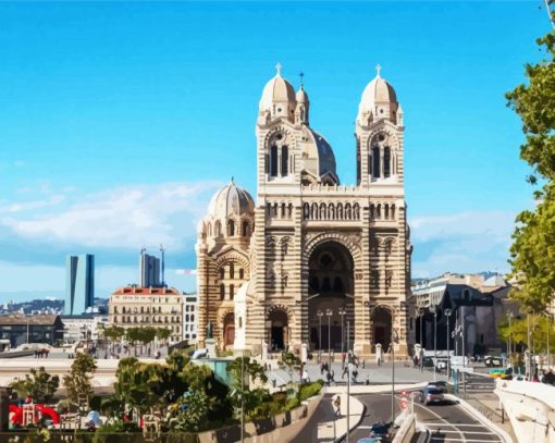 Cathédrale La Major France Marseille paint by numbers