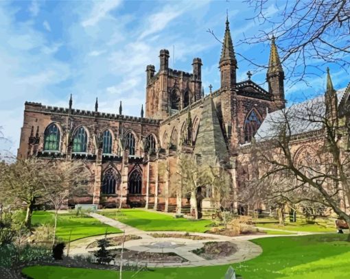 Chester Cathedral England paint by numbers