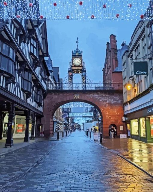 Chester England Eastgate Clock paint by numbers