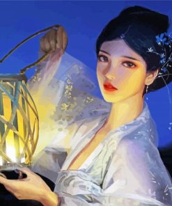 Chinese Girl With Lantern paint by numbers