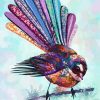 Colorful Fantail Bird Art paint by numbers