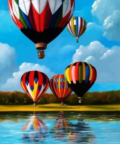 Colorful Hot Air Balloons paint by numbers