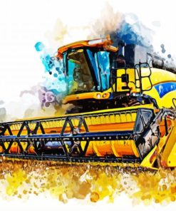 Combine Harvester Splater Art paint by numbers