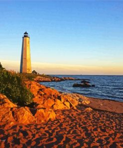 Connecticut Five Mile Point Lighthouse paint by numbers