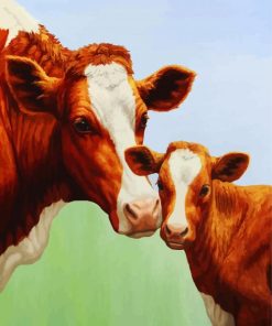 Cow and Calf paint by numbers