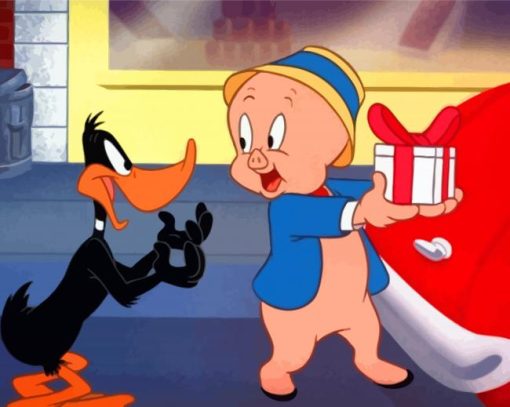 Daffy Duck and Porky Pig paint by numbers