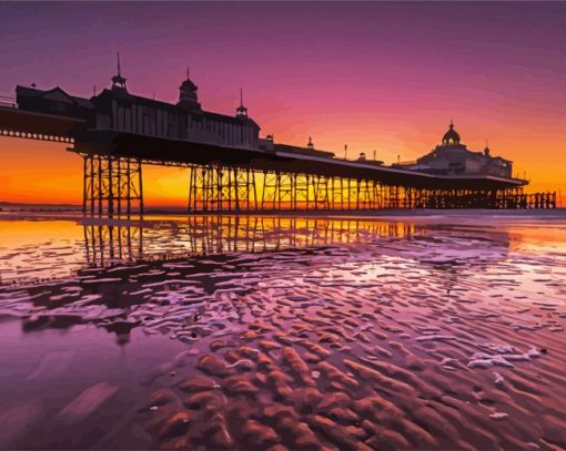 Eastbourne Pier Sunset paint by numbers