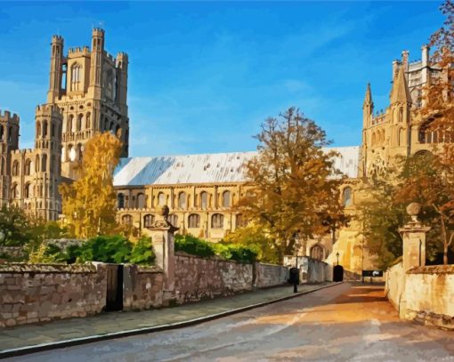 Ely Cathedral Cambridgeshire paint by numbers