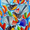 Fantails Birds Art paint by numbers