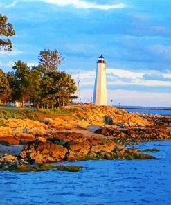 Five Mile Point Lighthouse Connecticut paint by numbers