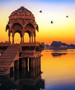 Gadisar Lake India at Sunset paint by numbers