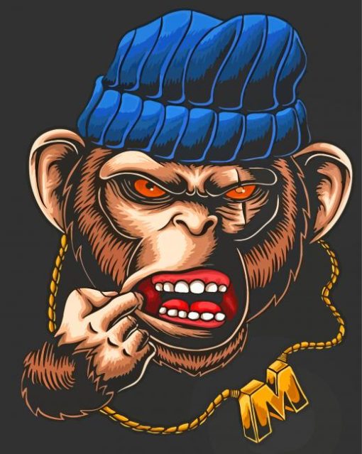 Gangster Monkey paint by numbers