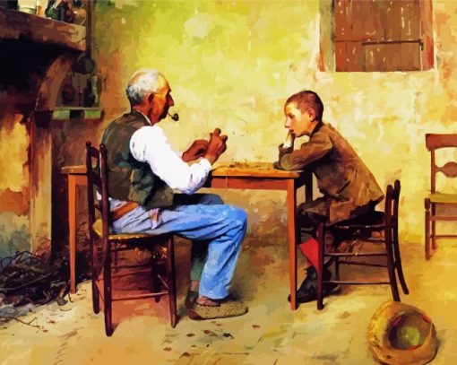 Grandpa and Grandson Art paint by numbers