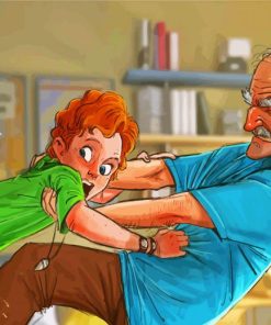 Grandpa Saving his Grandson paint by numbers