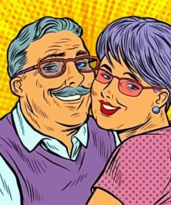 Grandparents Pop Art paint by numbers