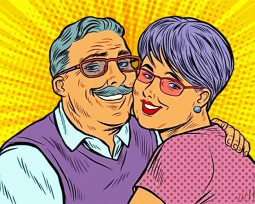 Grandparents Pop Art paint by numbers