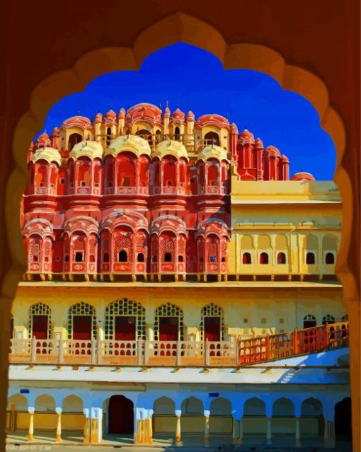 Hawa Mahal Palace Inside paint by numbers