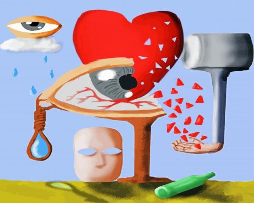 Heartbreak Surreal Art paint by numbers