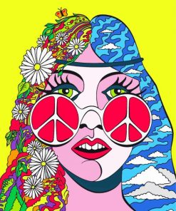 Hippie Girl Art paint by numbers