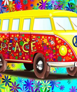 Hippie Volkswagen paint by numbers