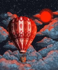 Hot Airballoons Over Clouds paint by numbers