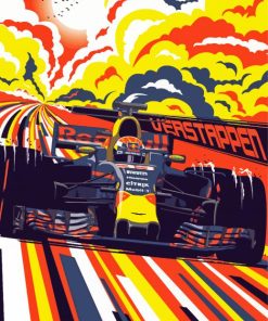 Illustration F1 Racing paint by numbers