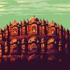 Illustration Hawa Mahal Jaipur paint by numbers