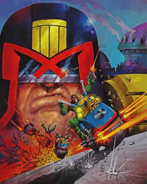 Judge Dredd Animation paint by numbers