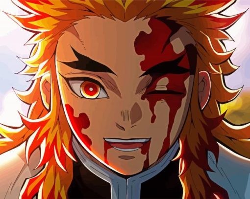 Kimetsu No Yaiba Kyojuro Rengoku paint by numbers