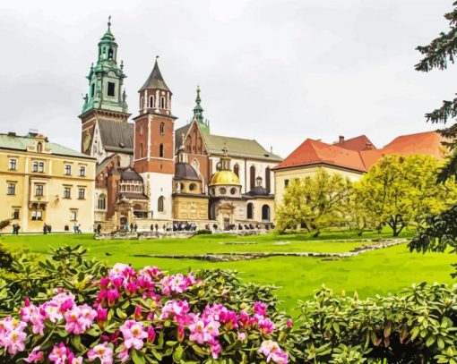 Krakow Wawel Royal Castle paint by numbers