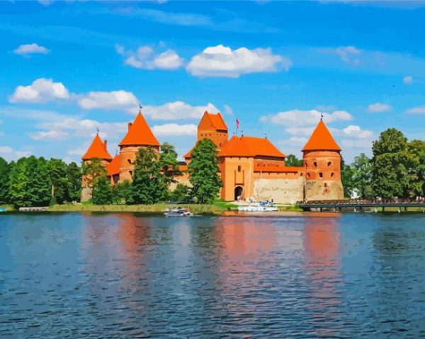Lithuania Trakai Castle paint by numbers