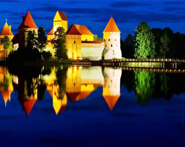 Lithuania Trakai Island Castle paint by numbers
