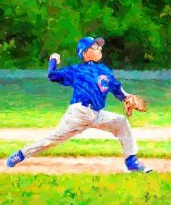 Little Baseball Pitcher paint by numbers