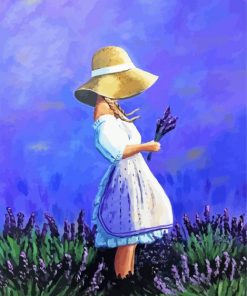 Little Girl In Lavender Field paint by numbers