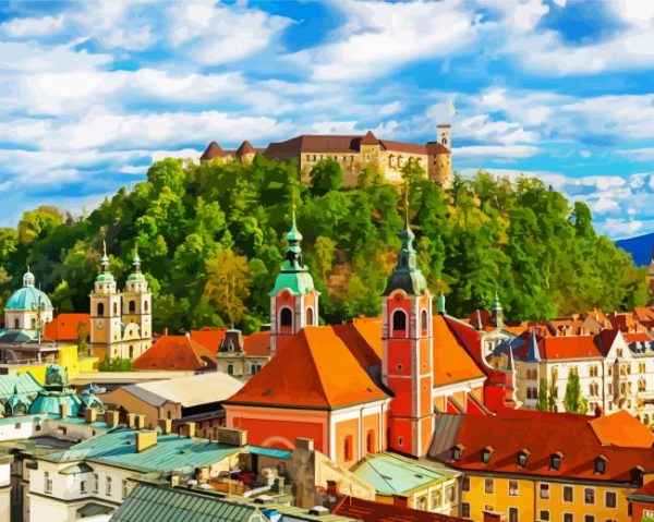 Ljubljana Castle Building paint by numbers