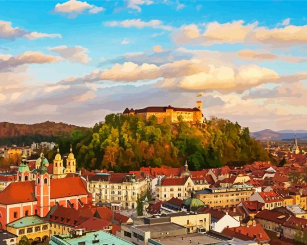 Ljubljana Castle paint by numbers