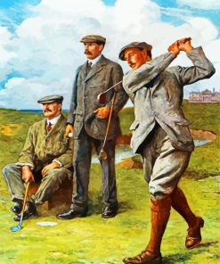 Men Playing Golf paint by numbers