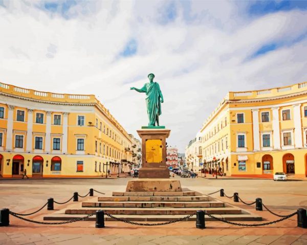 Monument to Duc de Richelieu Odessa paint by numbers