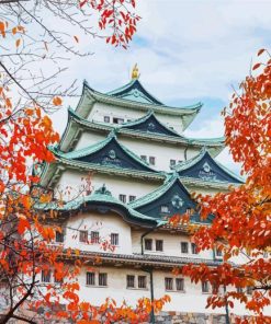 Nagoya Castle in Fall paint by numbers