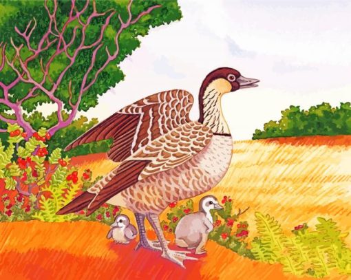 Nene Geese Bird Art paint by numbers