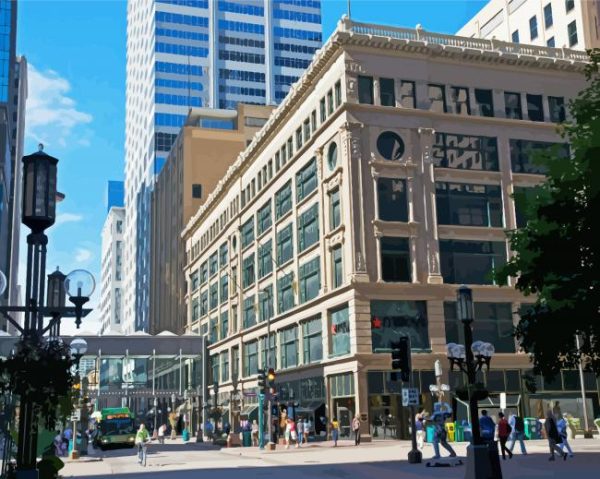 Nicollet Mall Minneapolis paint by numbers