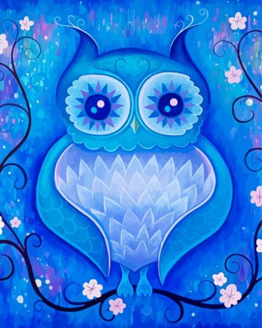 Night Blue Owl paint by numbers